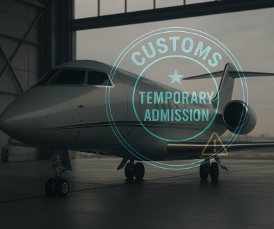 A private jet grounded at Istanbul Airport, symbolising assets imported in accordance with Turkey's rules for temporary imports.