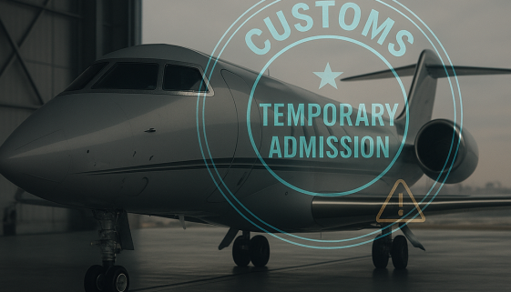 A private jet grounded at Istanbul Airport, symbolising assets imported in accordance with Turkey's rules for temporary imports.