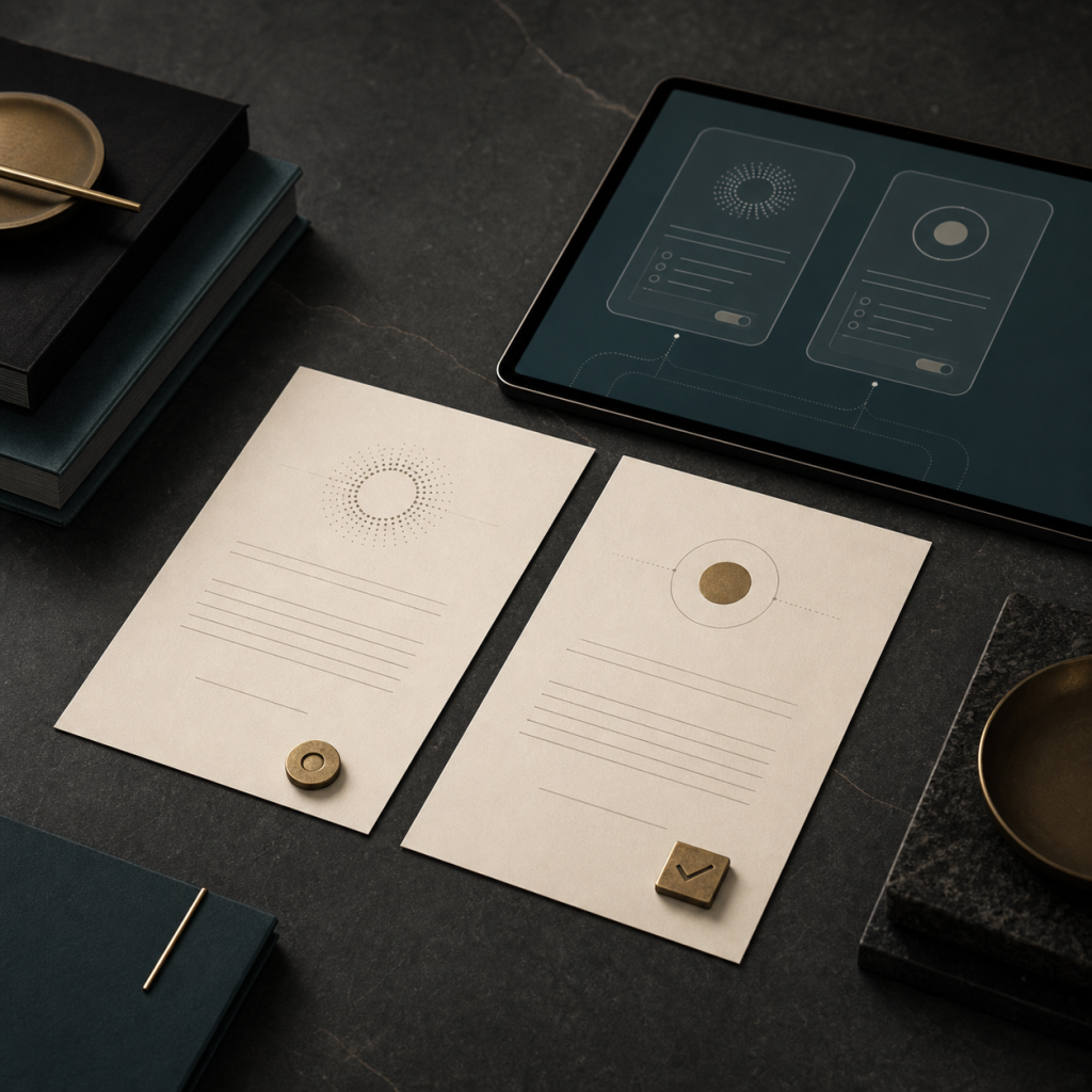 Separate privacy notice and explicit-consent documents beside a digital interface